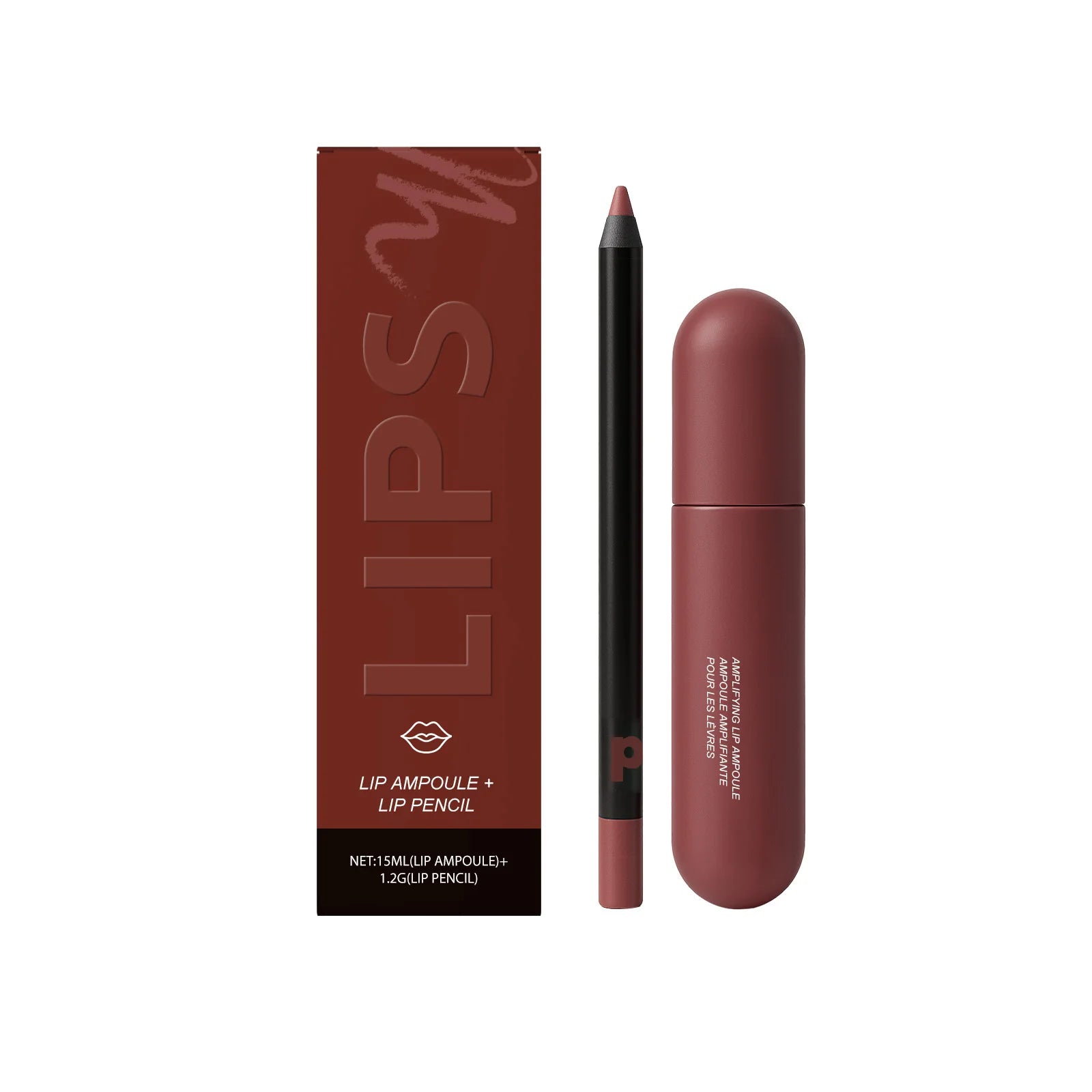 Nicotinamide Lip Serum & Lipliner Kit – Plump & Moisturize Lip Serum Kit Zpaxo Caramel Color