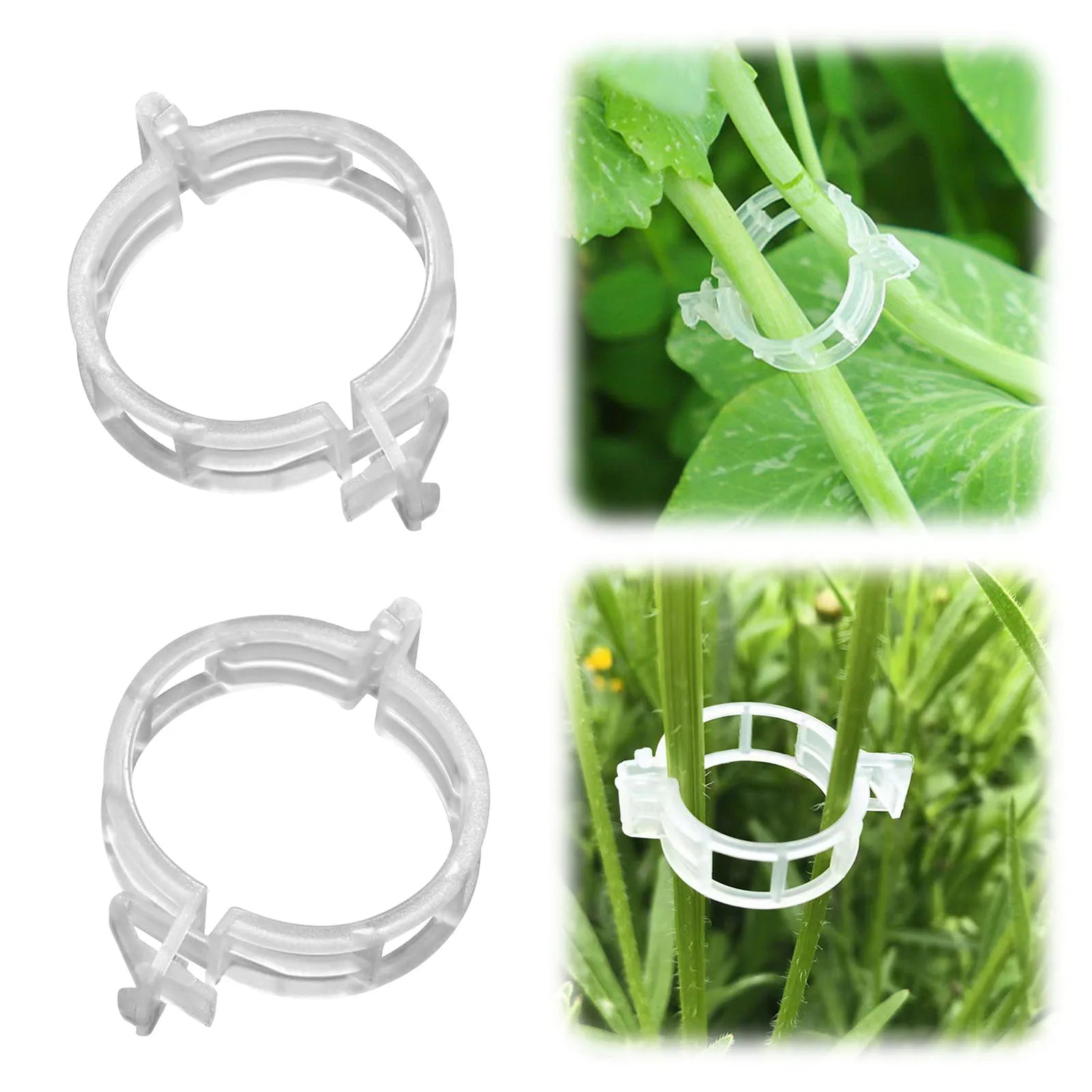 Secured Plastic Tomato Clips for Securing Garden Clips Reusable Easy To Use for Climbing Plants Grape Vine Vegetables Stems Zpaxo