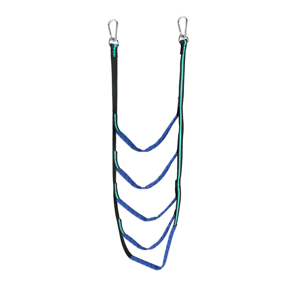 Launching Ladder Boat Folding Ladder Portable Yacht Boat Side Hanging Ladder 3/4/5 Step Boat Rope Ladder Boarding Soft Ladder Zpaxo Blue 5 Step