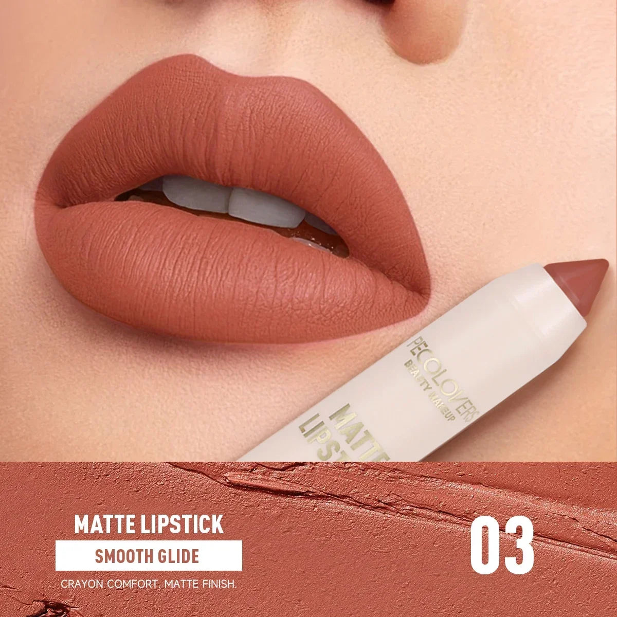 Matte Crayon Lipstick-long-lasting Easy Moisturizing Versatile Lip Zpaxo 03