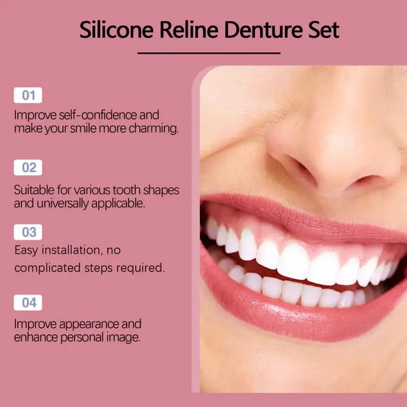 Silicone Denture Relines Kit – Natural Fit for Adults Denture Reline Kit Zpaxo