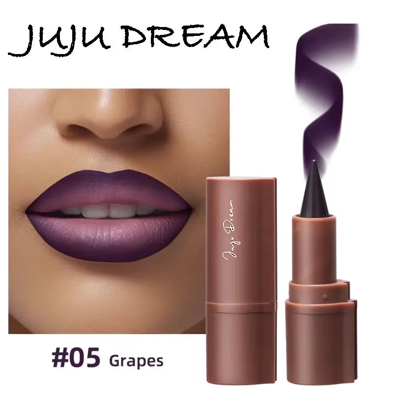 Tapered Gradient Lip Liner Matte Black Brown Velvet Lipstick Zpaxo 05