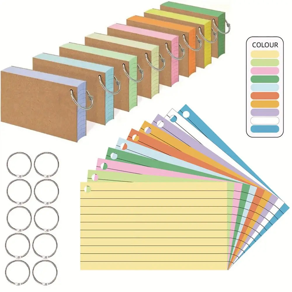 Loose-leaf Horizontal Line Index Cards Binder-compatible Flash