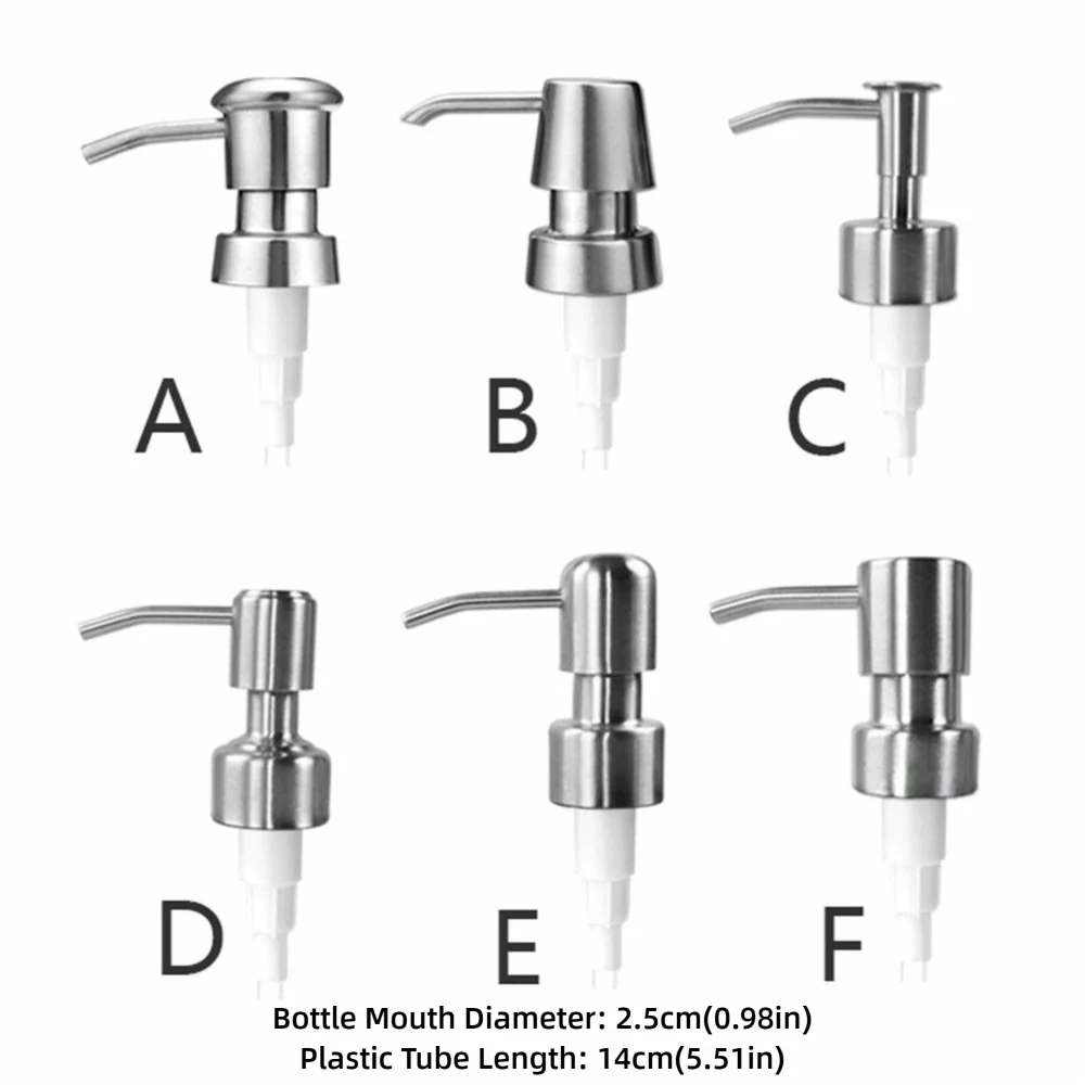 Fashion Stainless Steel Soap Pump Head Reusable Replaceable Shampoo Zpaxo