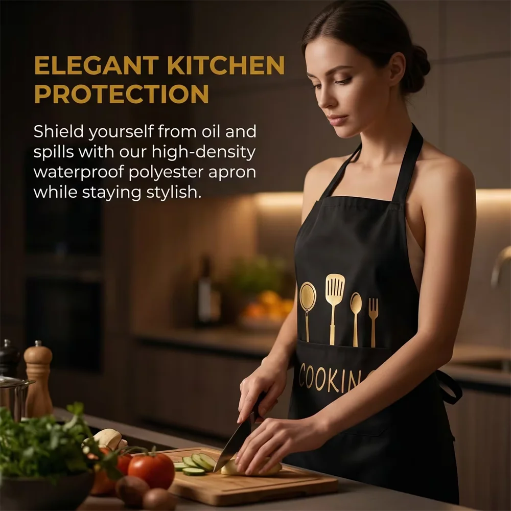 Chef Apron Cooking Utensils Pocket Adjustable Ties Heavy-duty Zpaxo