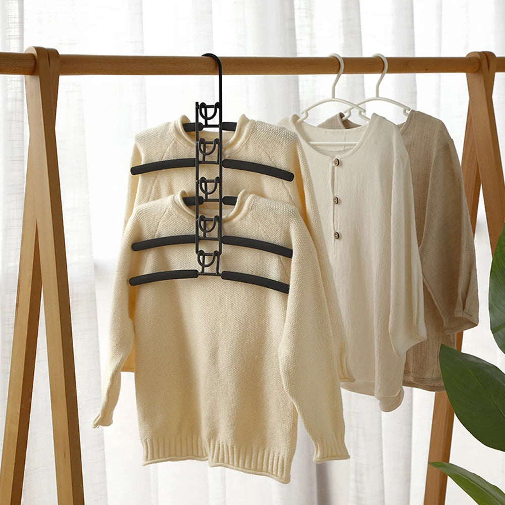 5 Layer Mounted Hanger Household One-piece Clothes Detachable Storage