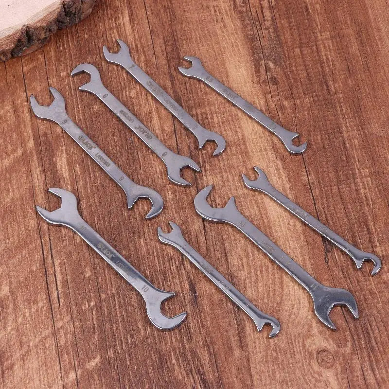 Stainless Steel Super Thin Double Open-End Wrench, Dual-Function, Sizes from 5 to 11mm Zpaxo