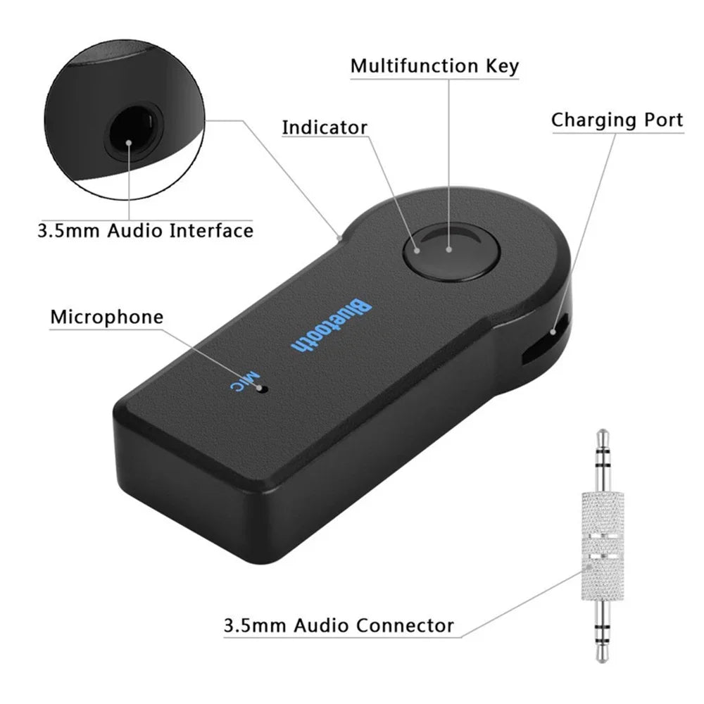 Wireless Bluetooth-Compatible Receiver 3.5mm Jack Aux A2dp Stereo Audio Adapter Car Music Headphone Wireless Adapter Reciever Zpaxo