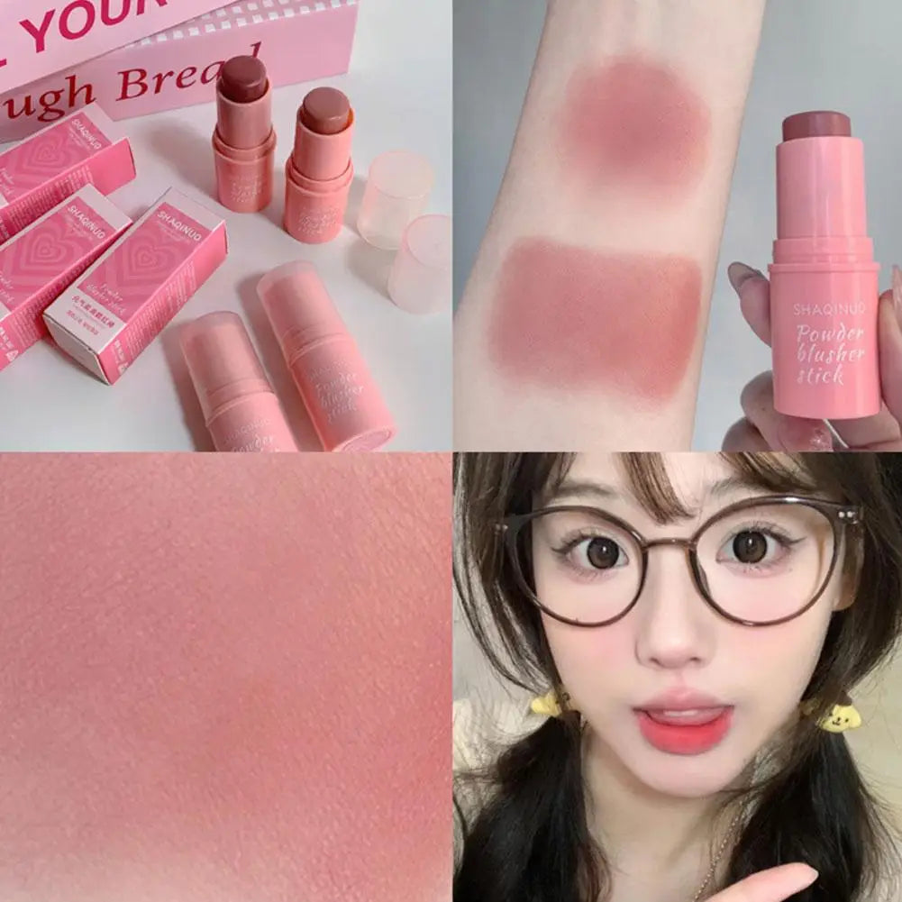 Dual-Use Blush & Lip Gloss Stick – Waterproof Powder Blusher Blush & Lip Stick Zpaxo