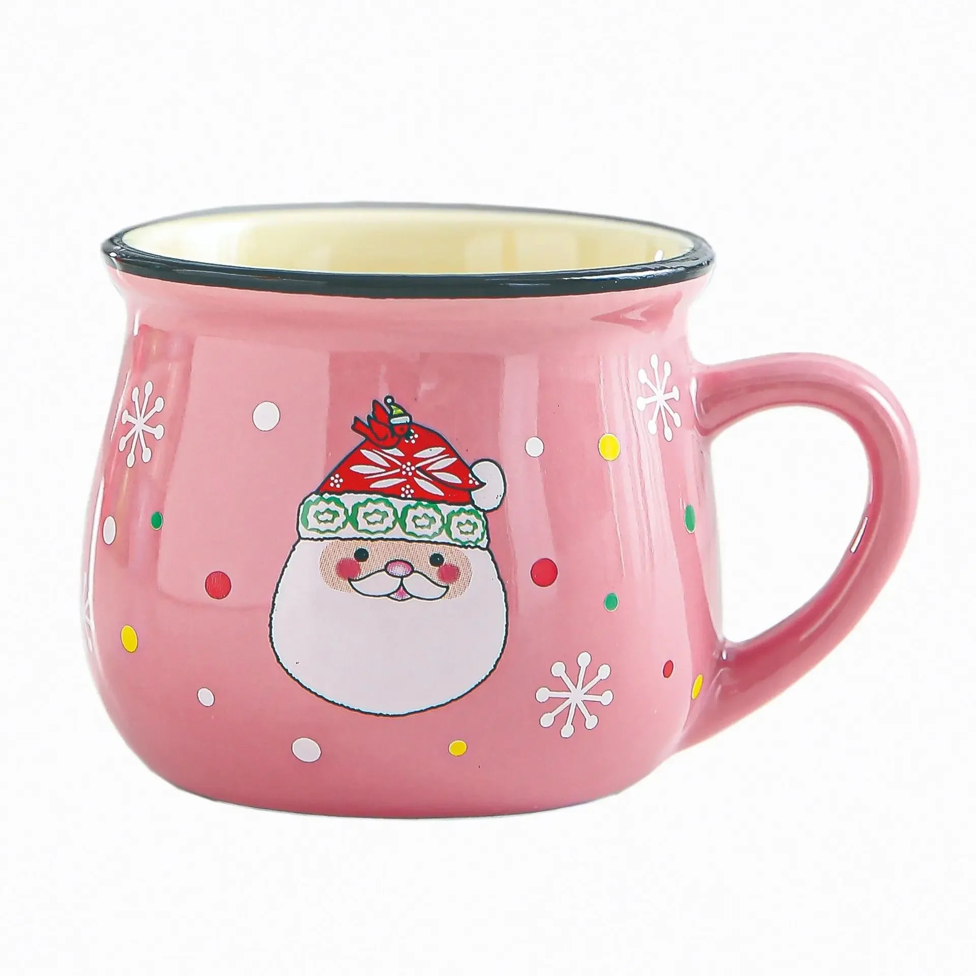 Ceramic Christmas Santa Claus Mug – Coffee & Dessert Cup Gift Ceramic Holiday Mug Zpaxo Pink Santa Claus 150ml