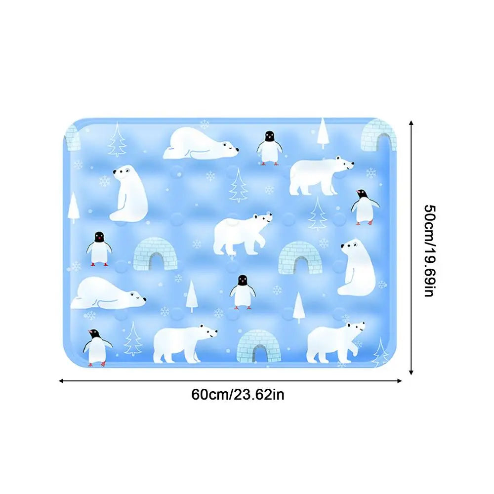 Pet Cooling Mat – Ice Gel Pad for Dogs & Cats | Summer Pet Cooling Mat Zpaxo Light blue