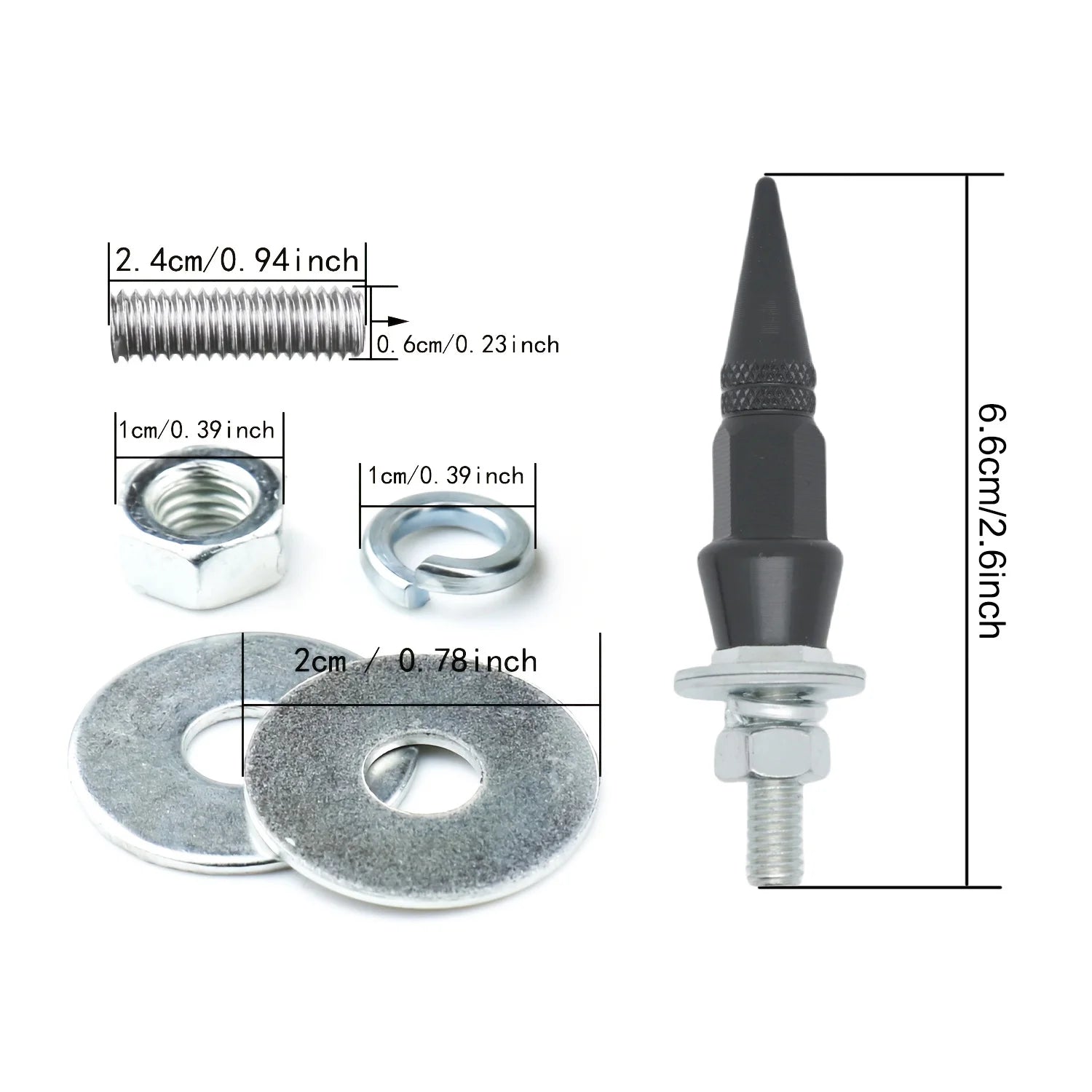 M6 Aluminum License Plate Frame Screws – Car & Motorcycle 4-Pack