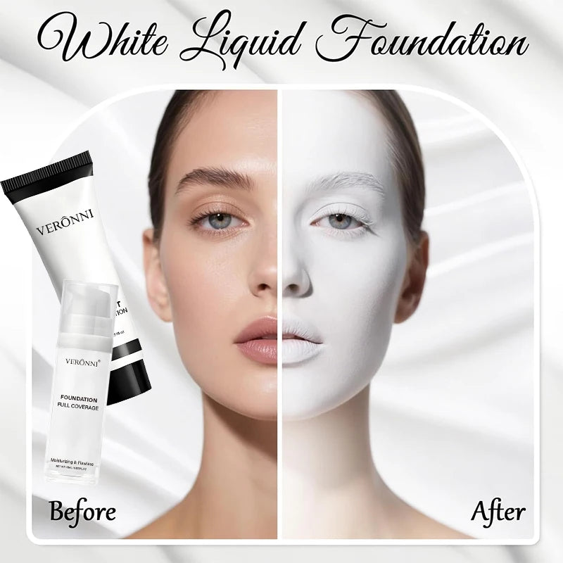 Pure White Foundation Makeup Diamond Lipstick Concealer Mixable Zpaxo