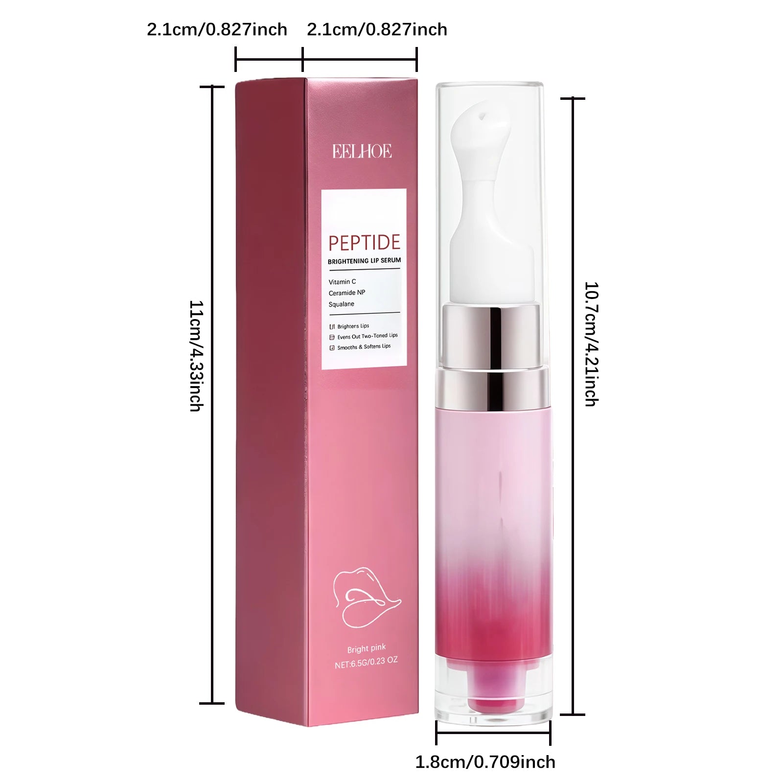 EELHOE Hydrating Lip Serum – Brightening & Plumping Lip Balm Lip Serum Treatment Zpaxo Bright Pink