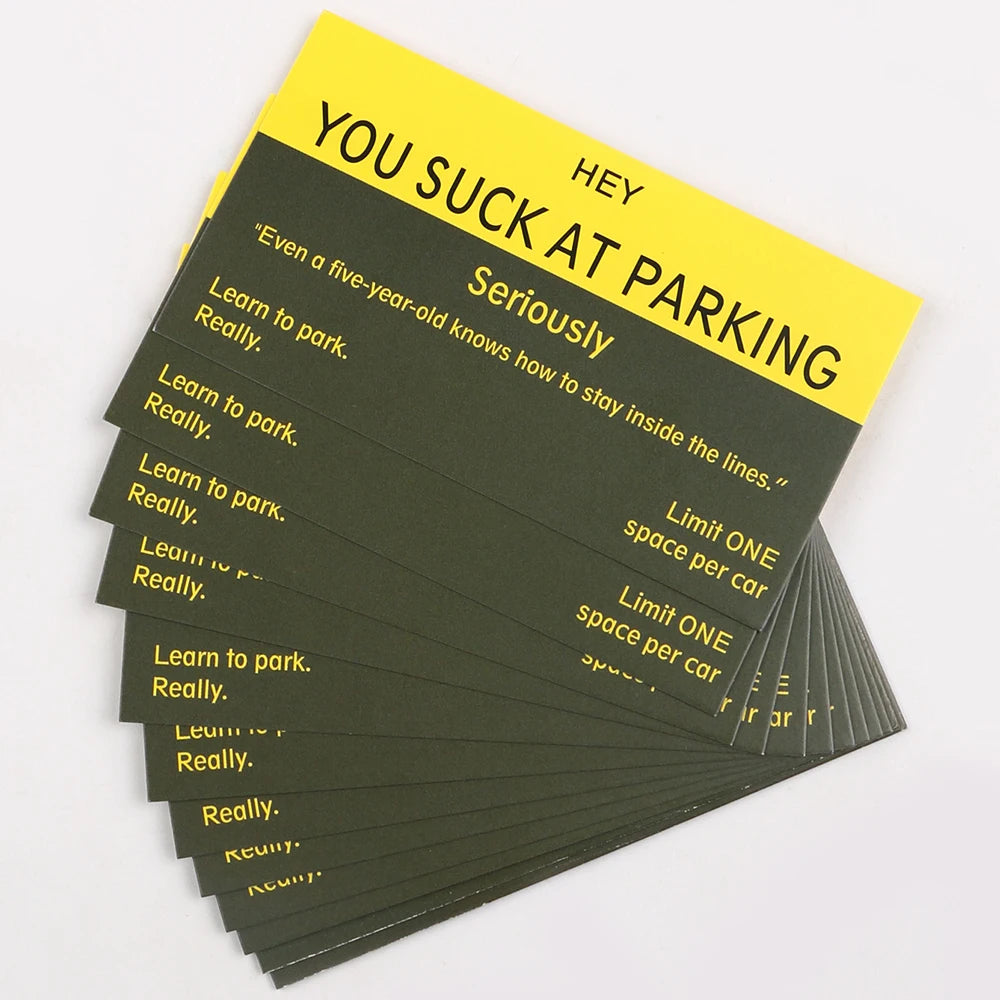 10/50/100Pcs You Suck At Parking Cards Funny Bad Parking Cards Violation Cards Zpaxo