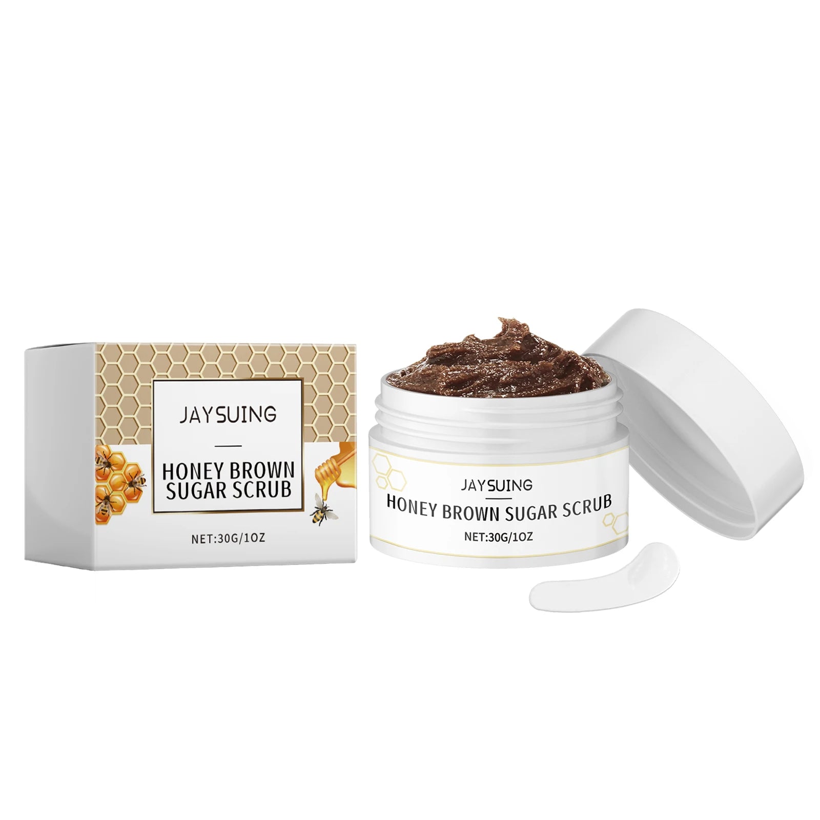 Jaysuing Honey Brown Sugar Face Scrub – Exfoliate & Shrink Pores Facial Exfoliating Scrub Zpaxo