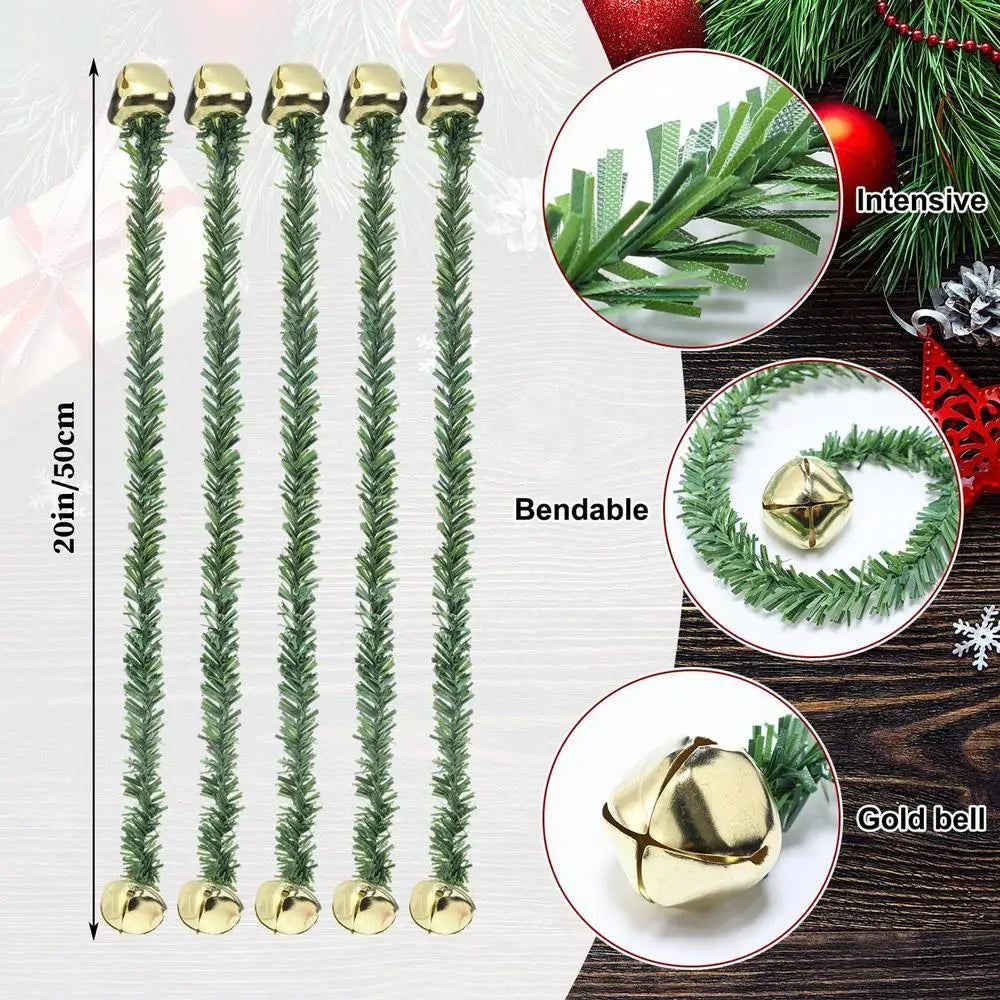 Banister Garland Ties Ribbon Hanger Reusable Bells Stairs Christmas