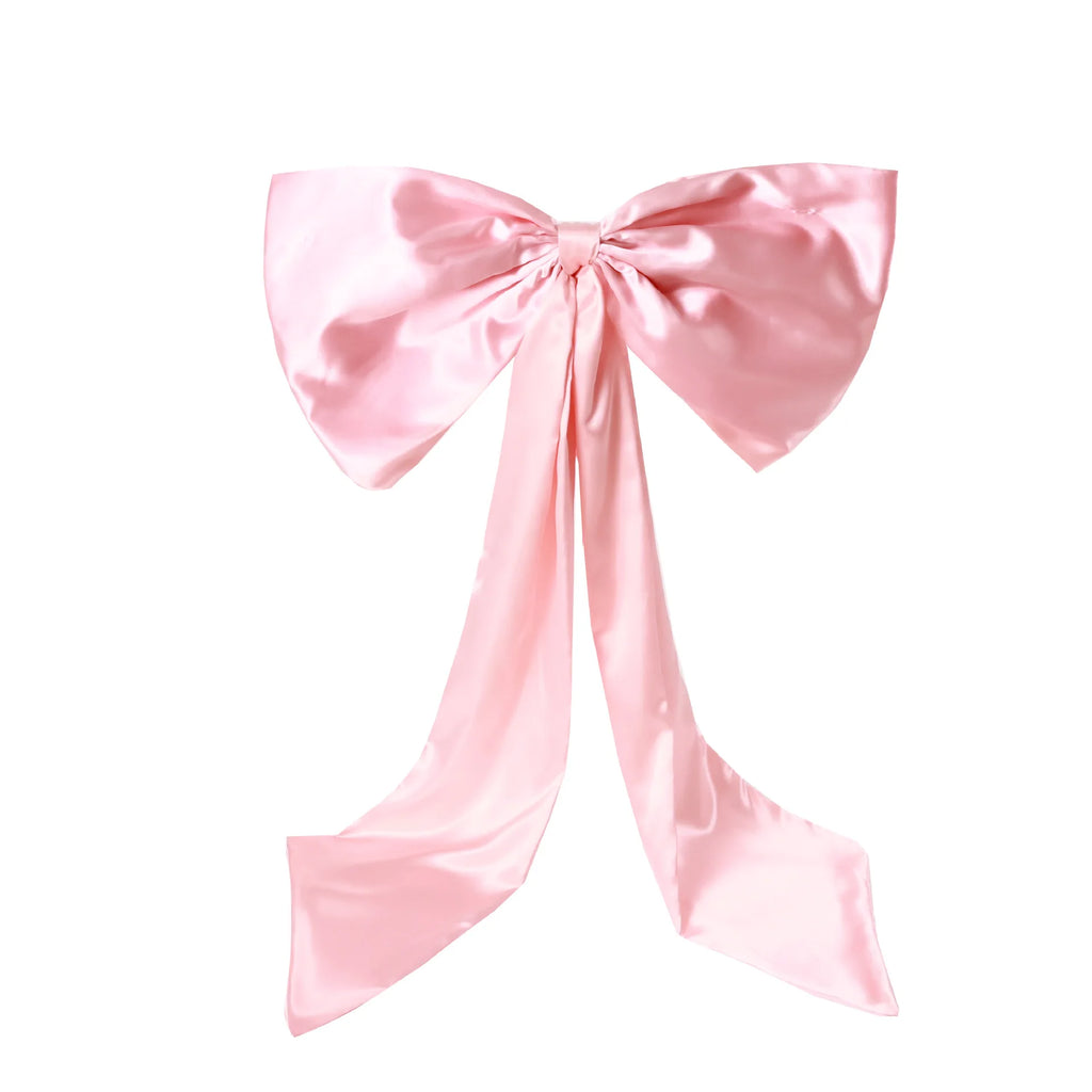 Giant Pink Bow Wall Decor – 43x24" Satin Ribbon Party Decoration