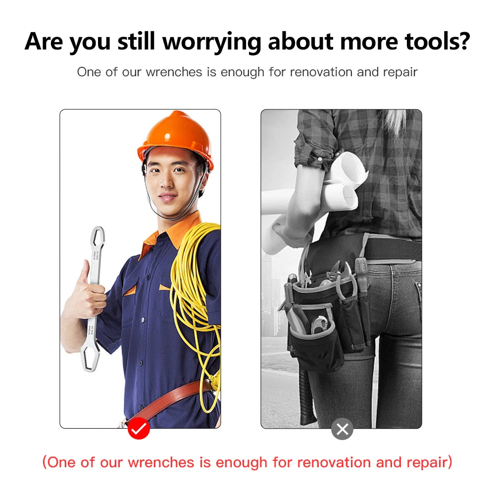 8-22/3-17mm Adjustable Universal Wrench Multi-Function With Serrate Jaw Self-Tightening Hand Tool for Home Workshop Factory Torx Zpaxo