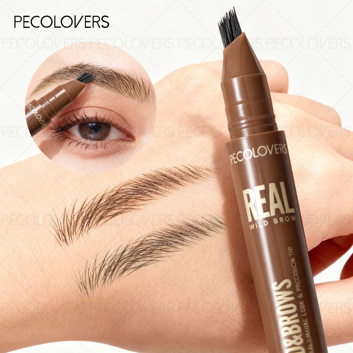 2PCS/SET 3D Wild Waterproof & Sweatproof Eyebrow Pencil &eyebrow Razor ,Mult Split Tip Eyebrows Pen Eyebrow,Portable for Travel Zpaxo