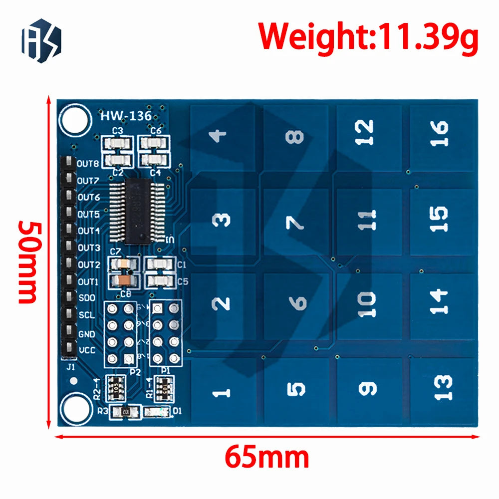 TTP229 16-Channel Digital Capacitive Touch Sensor Module for Arduino Compatible Zpaxo