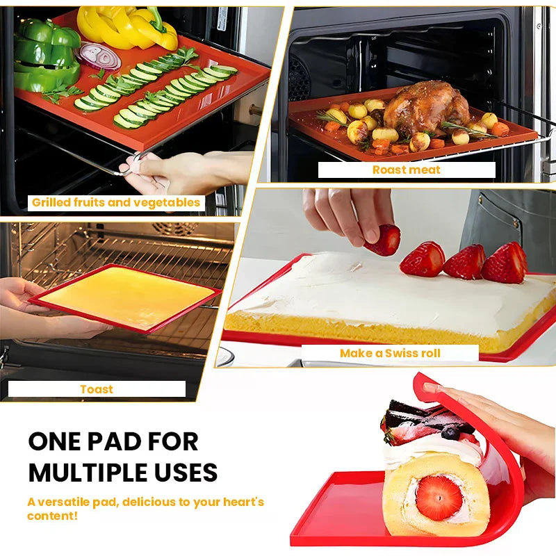 Multifunctional Silicone Cake Roll Mat Bakeware Tray Pan Painted Pad Zpaxo