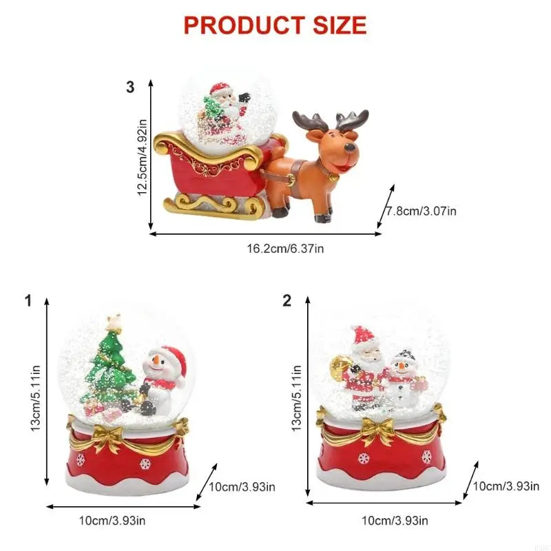 Snow Globes Decoration Resin Energy Efficient LED Light Christmas