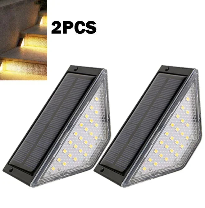 2-Pack Solar LED Step Lights – Waterproof Outdoor Stair Lights Solar Step Lights Zpaxo Warm light A-2PCS