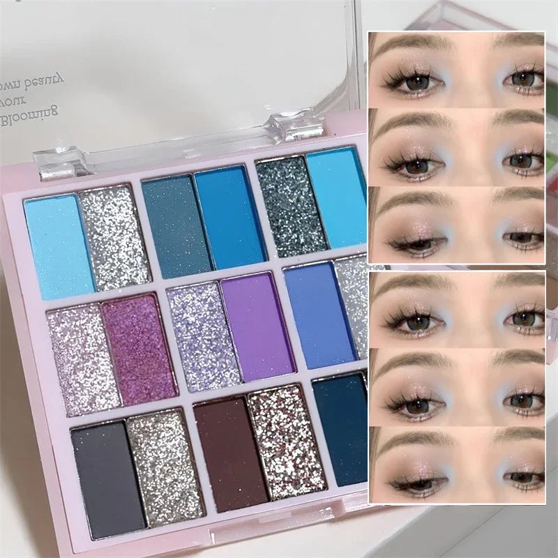 18Color Eyeshadow Palette Gliter Eyes Shadow Long Lasting Korean Eye Zpaxo