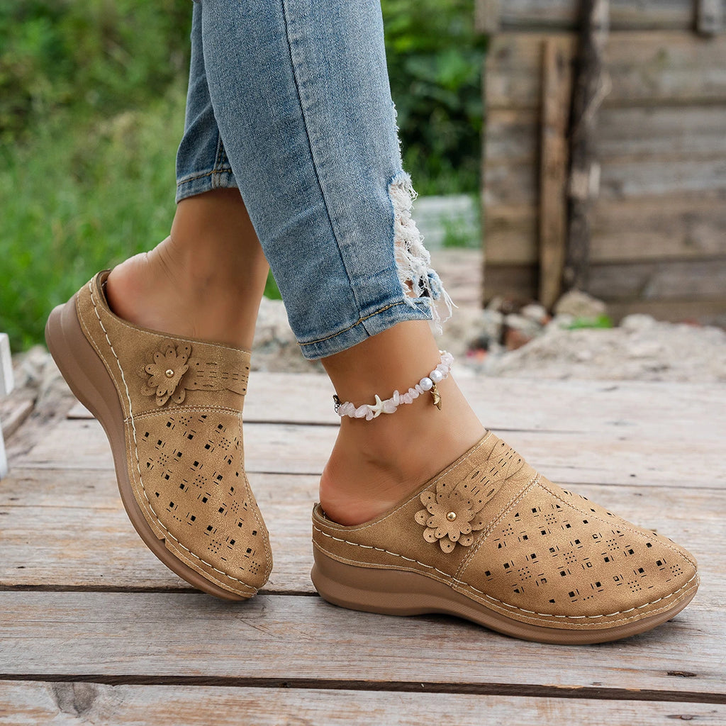2025 New Women Wedge Mules Slippers Lightweight Hollow Out Shoes Woman Plus Size Thick Sole Outdoor Sandals Female Slides Women Zpaxo