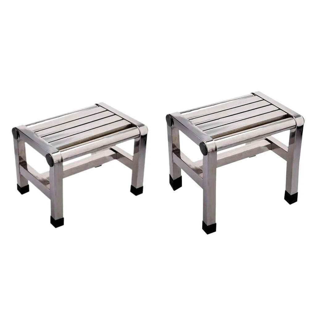 Shower Stool Non Slip Multifunctional Portable Metal Step Stool Foot Rest for Bedside Apartment Bedroom Kitchen Living Room Zpaxo