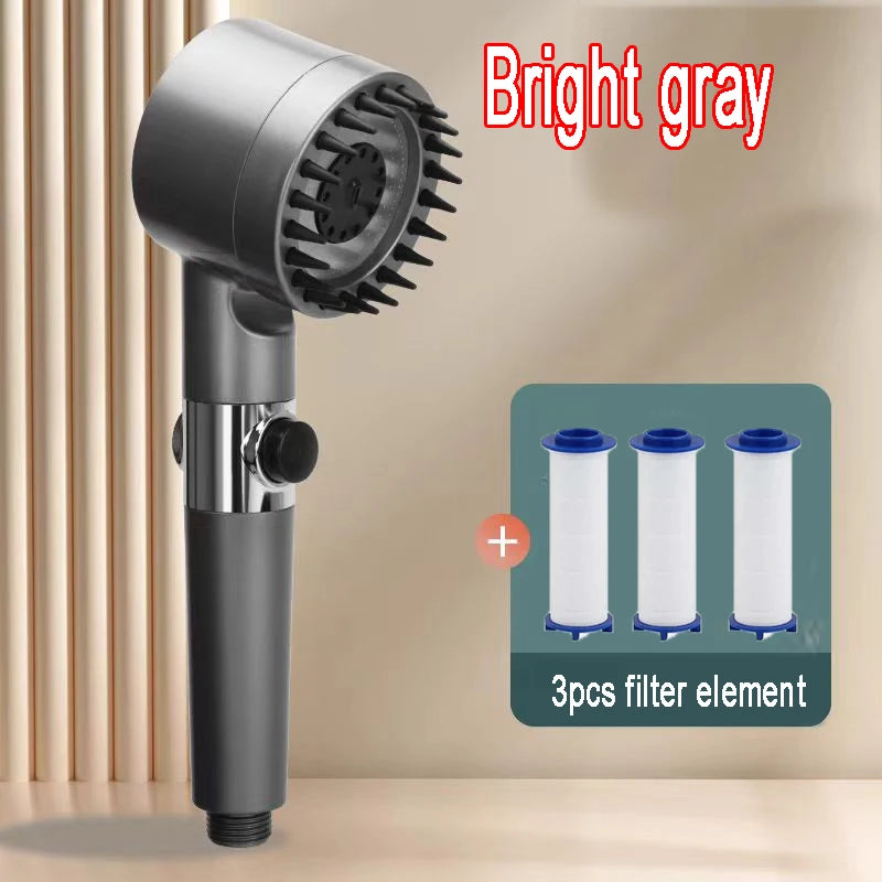 4 Modes Shower Head High Pressure Showerhead One-Key Stop Water Massage Shower Head With Filter Element Bathroom Accessories Zpaxo style8