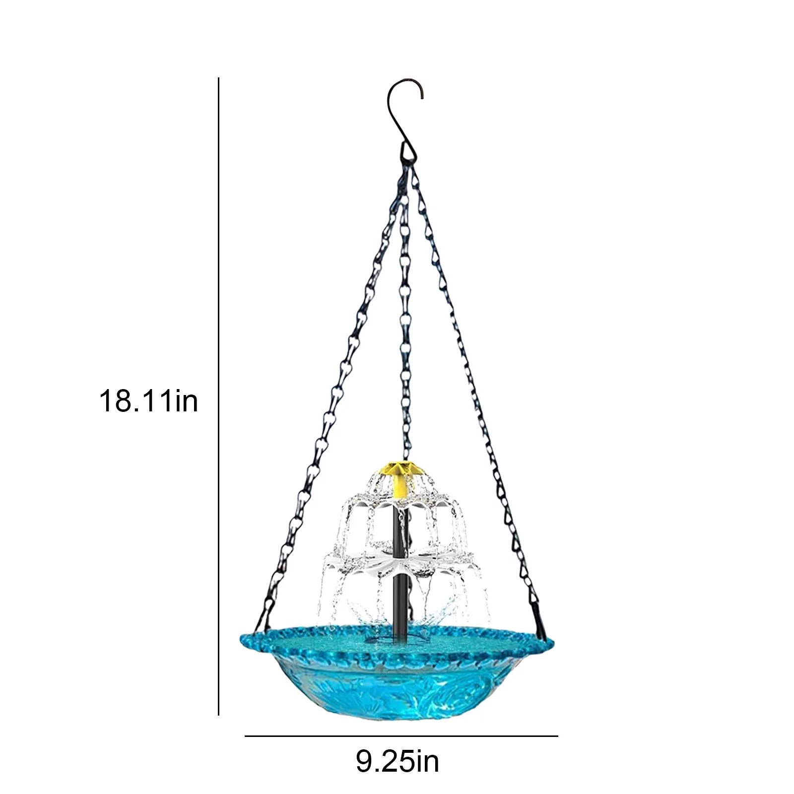 Hanging Solar Bird Bath Fountain Bird Bath Bowl with Solar Powered Pump for Outdoor Garden Backyard Patio Lawn Wildlife Feeder Zpaxo