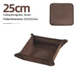 Hot Outdoor Camping Storage Tray, Household Travel Storage Box, Camping Portable Folding Square Miscellaneous Items Storage Tray Zpaxo brown-M