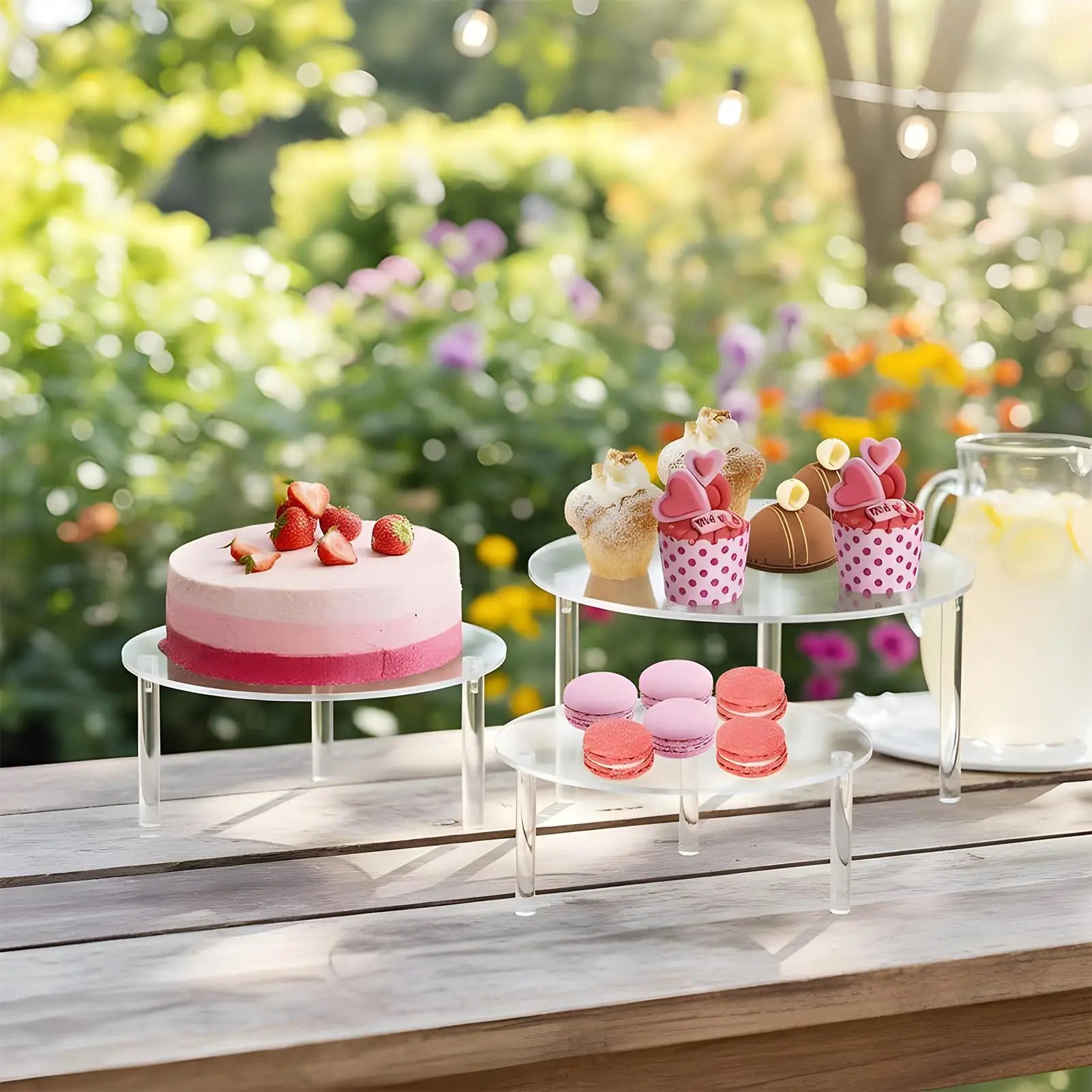 Cupcake Stand 3 Serving Dessert Display Holder Acrylic Birthday Cake