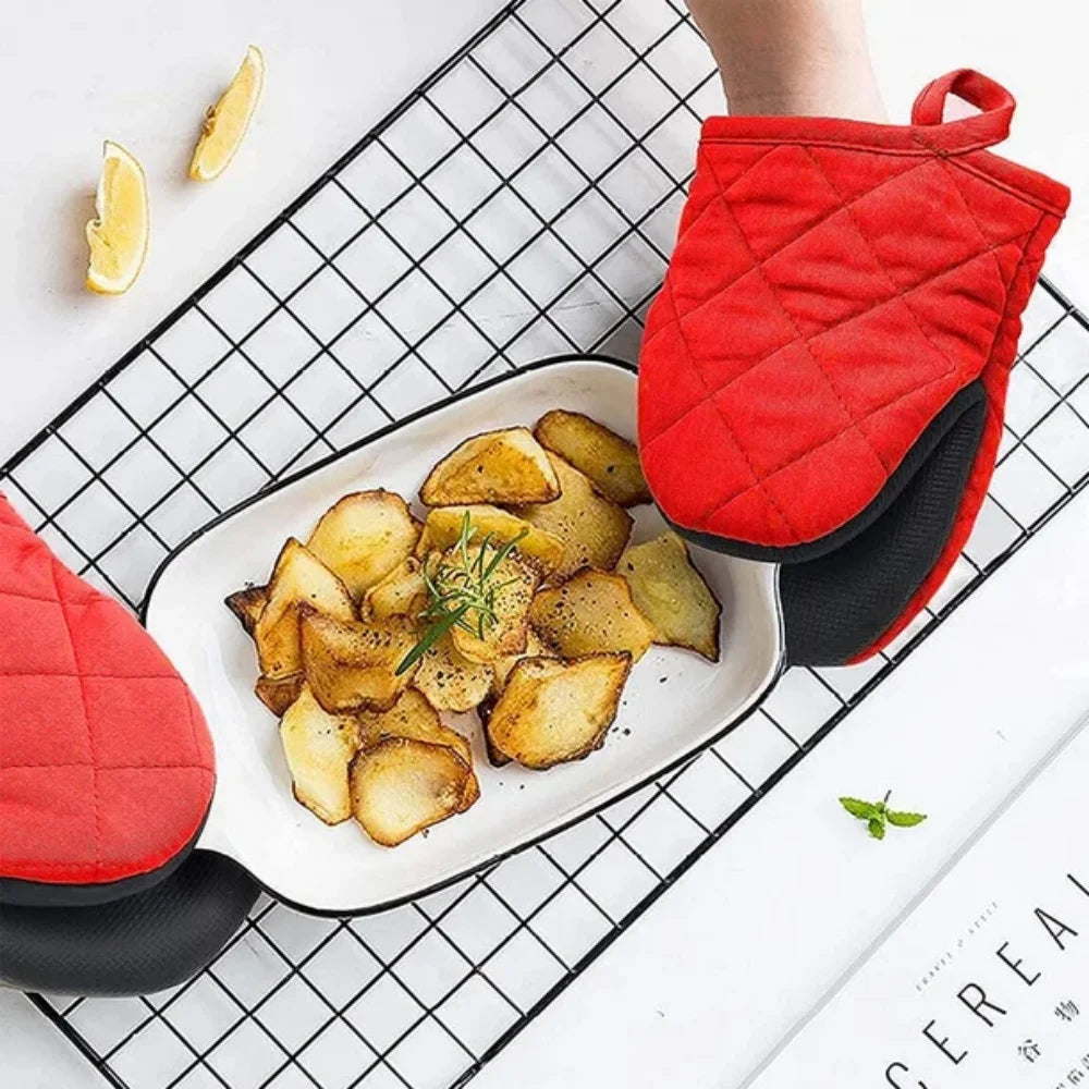 Short Oven Mitts Silicone Kitchen Gloves Heat Resistant 500 Non Slip Zpaxo
