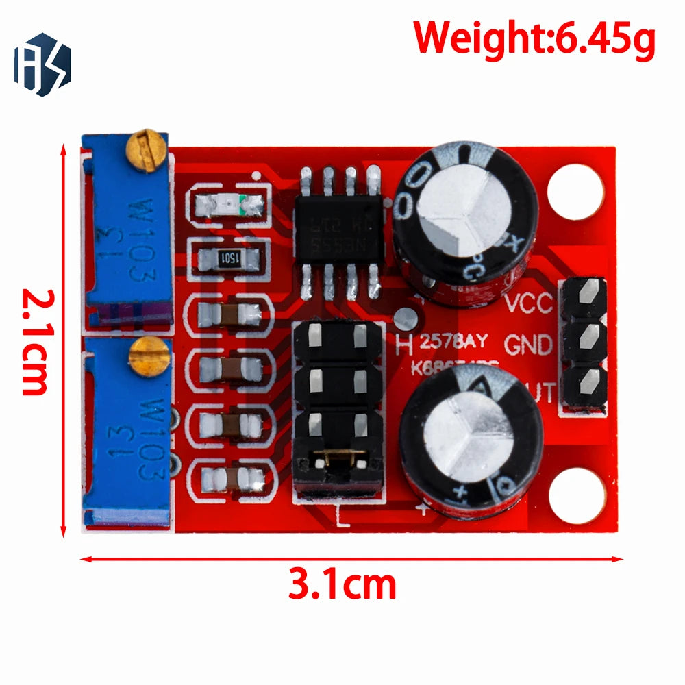NE555 Pulse Frequency Duty Cycle Adjustable Module 5V-12V Square Wave Zpaxo