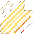 21PCS 43CM Fiberglass Wire Cable Push Puller Service Tools Accessories Hook Rods Wall Electrical Wires for Ceiling Fan Sockets Zpaxo yellow-21PCS-43CM