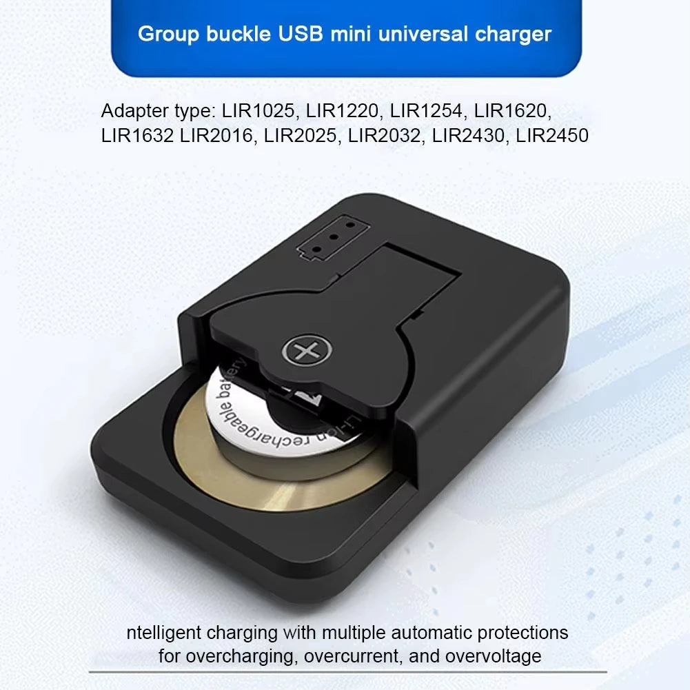 Button Battery Universal Charger Smart Type-C Rechargeable Lithium For LIR2032/2045/2025/2016 4.2V Mini Protable Battery Charger Zpaxo