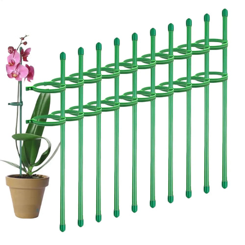 10-Pack Adjustable Plant Support Stakes & Reusable Clips Plant Support Stakes Zpaxo