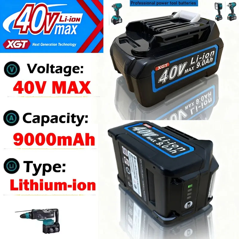 For Makita 40V MAX XGT Replacement Lithium Battery 4.0Ah-9.0AH 40V Rechargeable Tool Battery BL4040 BL4025 BL4050 40V DC40RA Zpaxo