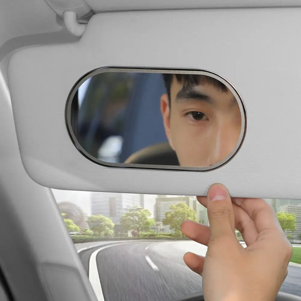 Stainless Steel Car Makeup Mirror Portable HD Mirrors Interior Zpaxo