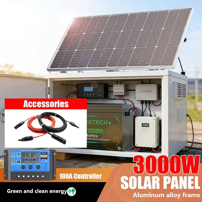 1500W Rigid Solar Panel 18V Tempered Glass Efficiency Monocrystalline Zpaxo