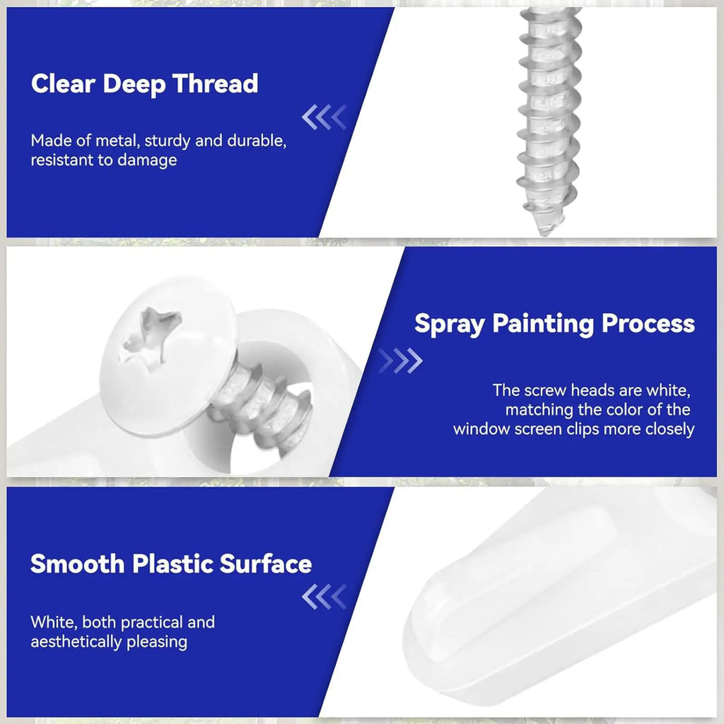 Window Screen Clips Screws Storm Windproof Hold Fastener Hardware
