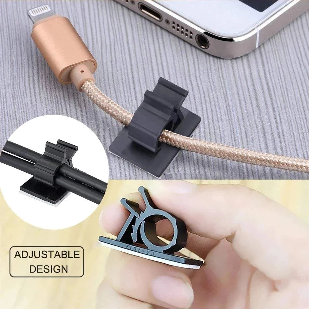 Self-adhesive Cable Organizer Clip Management Wire Holder USB Winder