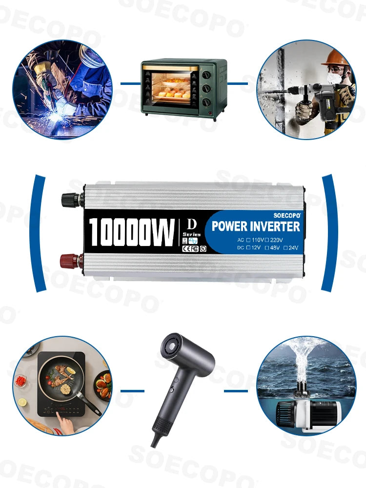 10000W Complete Solar Power 300W Panel 100A Controller Inverter 12V