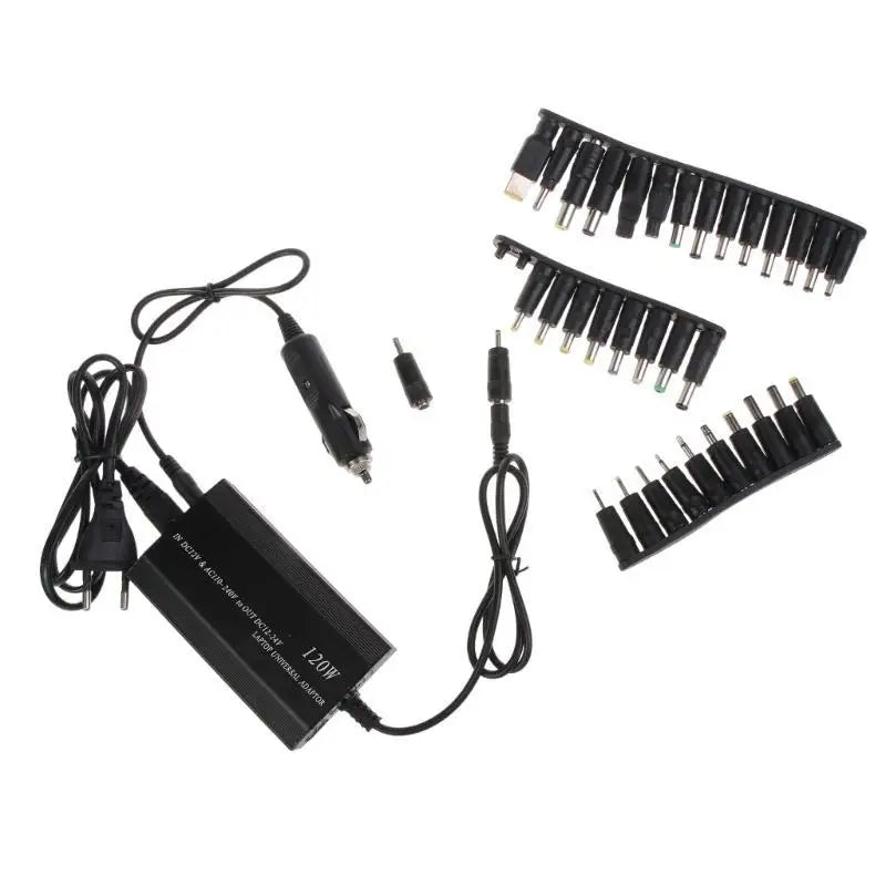 652F Universal Laptop 120W Adapter with 34 Multi-Connectors Power Supply Adapter Safety Protect 65cm Cord Zpaxo