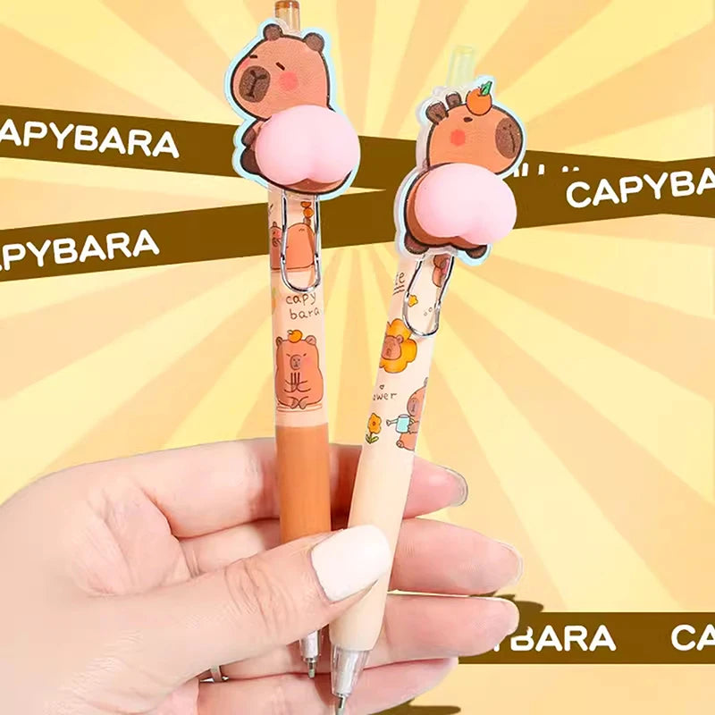 Cartoon Capybara Butt Pressing Neutral Pen Funny Writing Pens