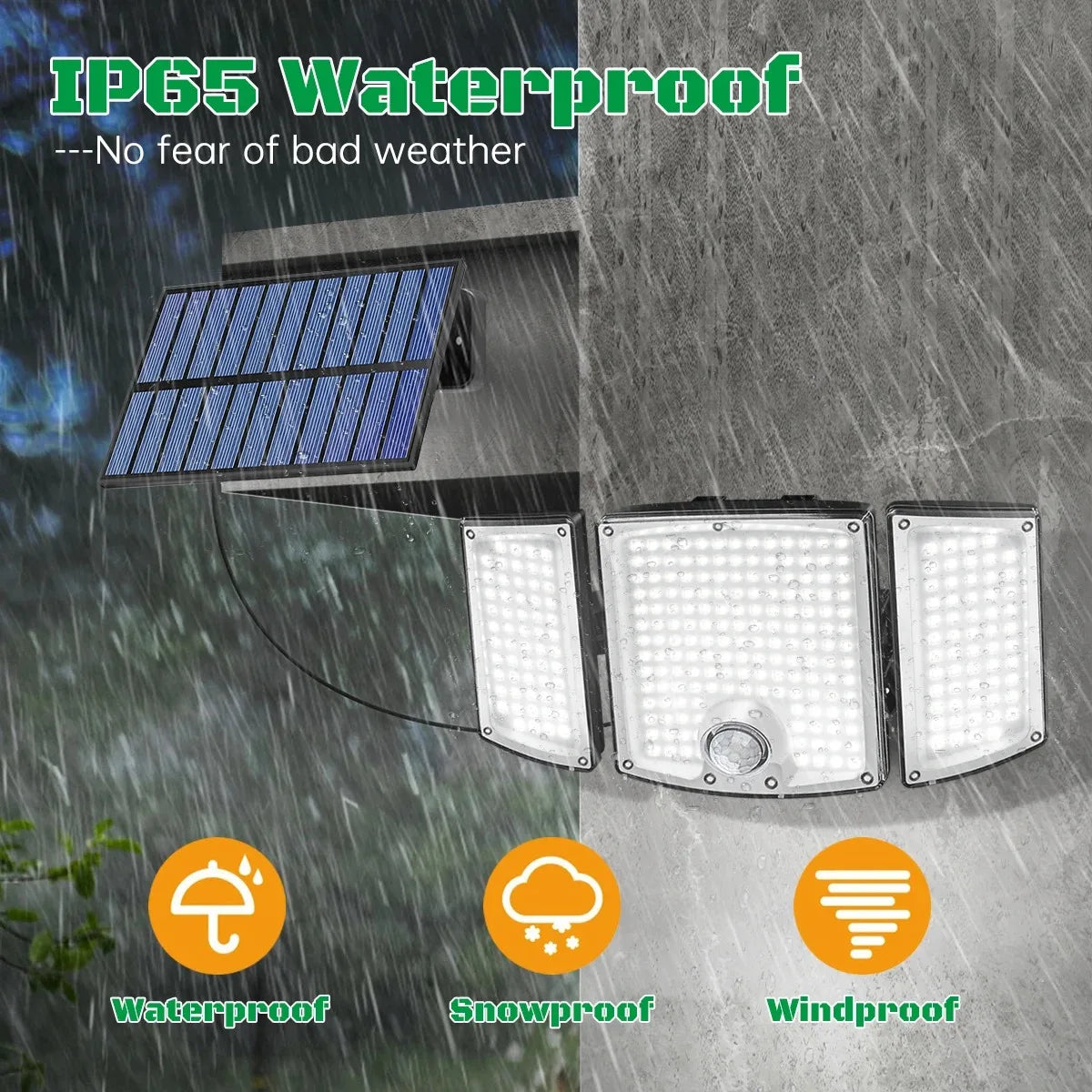 Outdoor Solar Lights Sensor Floodlights Waterproof Bright Lamp Door Zpaxo