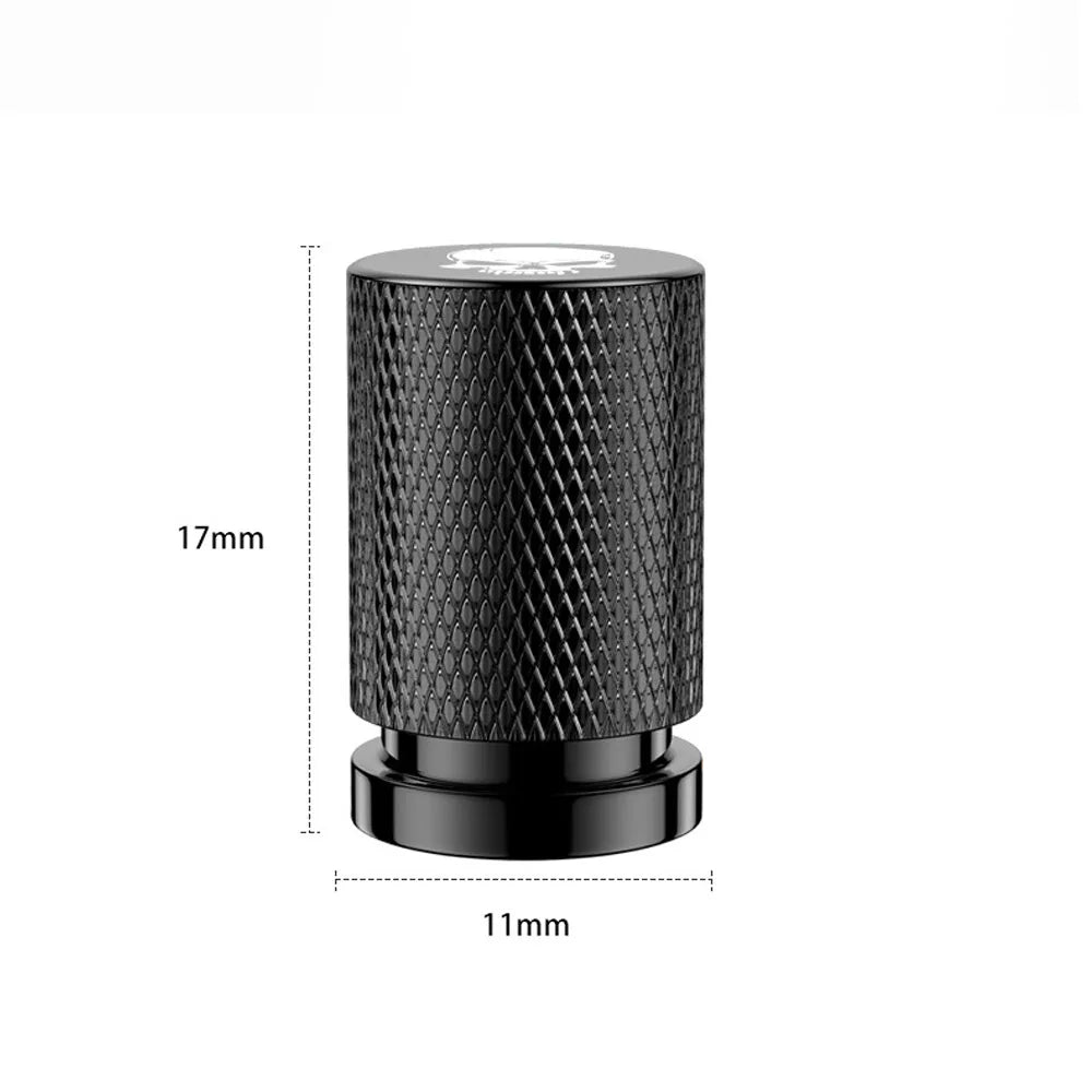 4-Pack Skull Aluminum Tire Valve Stem Caps – Universal Fit